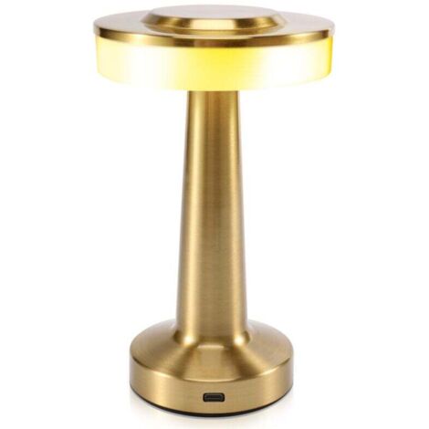 Led-tischleuchte Mit Touch-funktion, Wiederaufladbar, Barlampe, Esszimmerlampe, Goldfarben.
