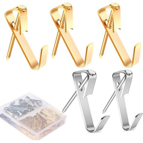 80 Bilderhaken, Wandhaken, Rahmenhaken (40 Gold/40 Silber)