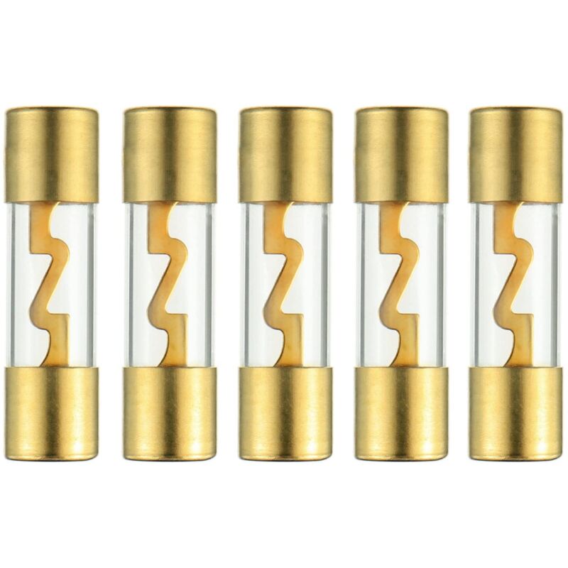 Agu 60a Vergoldete Glas-kfz-sicherung Für Kfz-/navigations-stereo-verstärker-netzteilschutz (5er-pack)