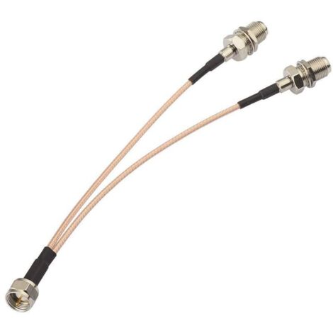 F-stecker-splitter, 15 Cm, F-stecker Auf Zwei F-buchsen, 2-wege-rg316-kabel, 50 Ohm, Niedriger Widerstand, Geringe Dämpfung, V-splitter Für Fernseh-, Audio-, Video- Und Satellitenempfang.