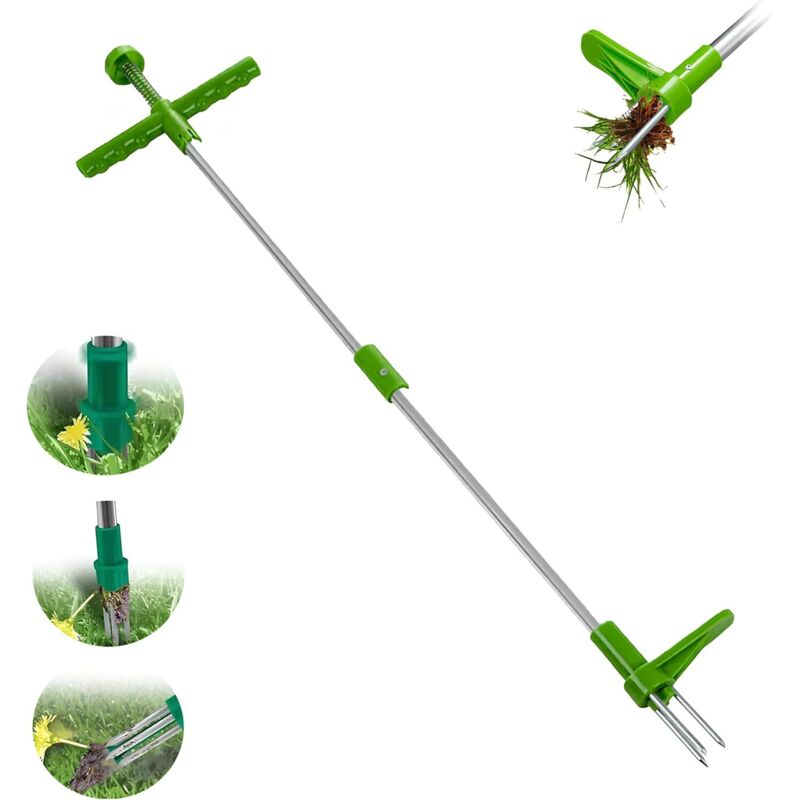 Ergonomischer Manueller Freischneider, Mechanischer Freischneider Mit 3 Edelstahlkrallen Und Einem 100 Cm Langen Griff Aus Aluminiumlegierung, Manuelles Gerät Für Garten Und Rasen.