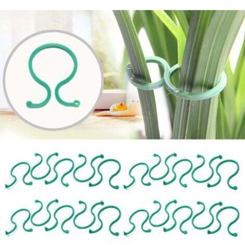 100 Gartenclips, Pflanzenstützclips, Wiederverwendbare Kunststoffclips, Robuste Clips, Geflochtene Ringe Für Kletterpflanzen.
