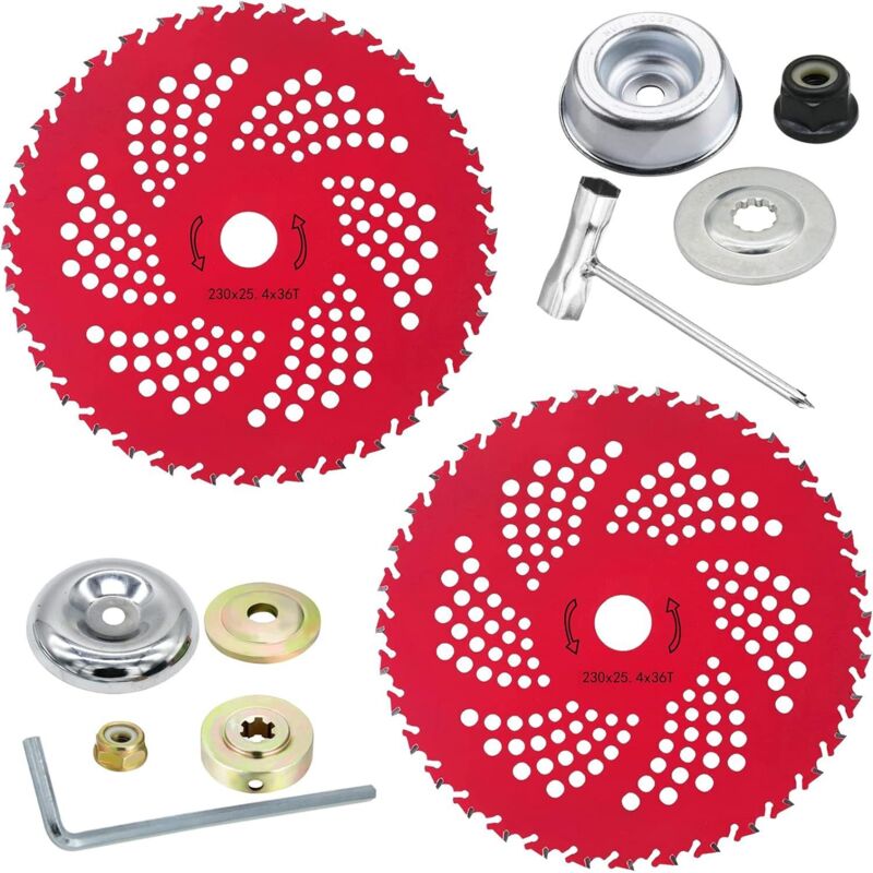 Set Aus 2 Wolframkarbidklingen (9 Zoll X 36 Zähne) Für Freischneider, Trimmer, Unkrauttrimmer Und Zubehörsets.