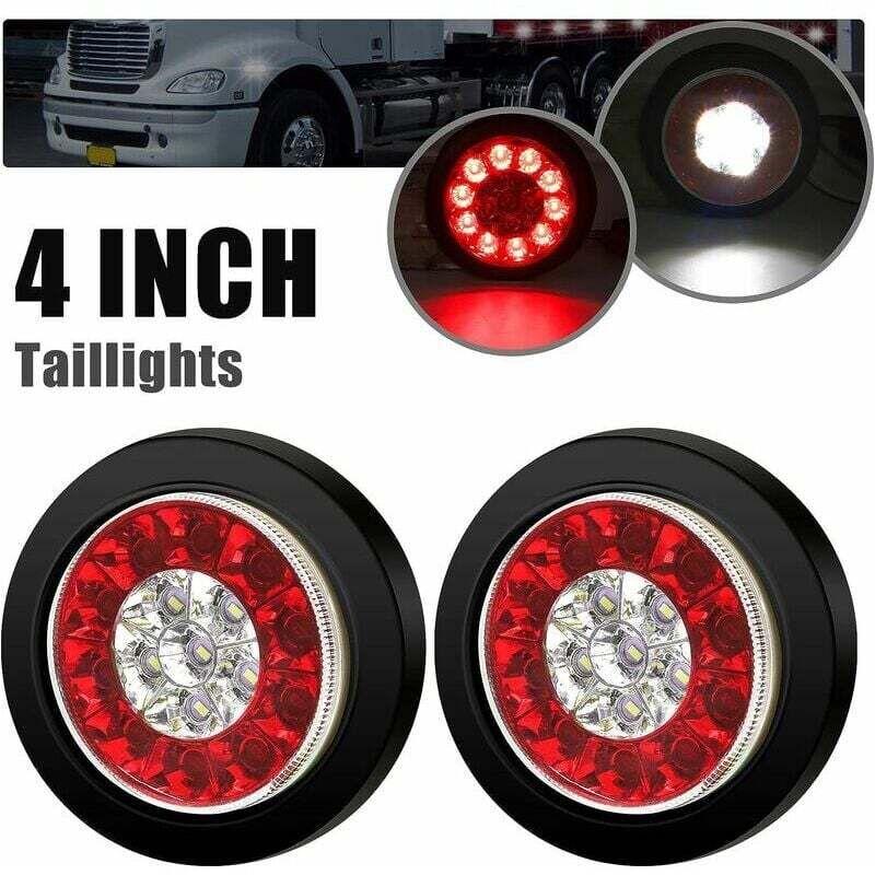 [3 Modi] 2cps 4-led-bremslicht (rot/weiß), 16-led-blinker Hinten, Chromring, Ip67 Wasserdicht