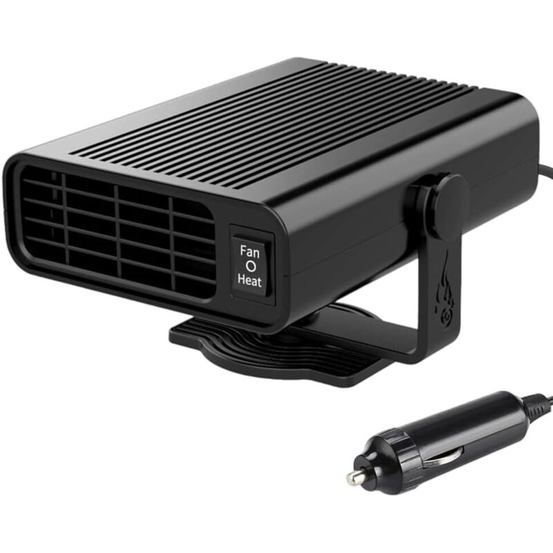 Autoheizung, 12 V, 120 W, Zigarettenanzünderstecker, 2-in-1-windschutzscheibenenteiser, 360° Drehbarer Sockel, Schnelles Aufheizen Für Alle Fahrzeugtypen, Schwarz
