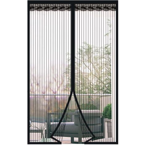 Magnetischer Tür- Und Fenstergitterverschluss, 110 X 220 Cm, Feines Insektenschutzgitter Für Türen, Mit Magnetverschluss, Geeignet Für Bohrfreie Montage, Geeignet Für Balkone Und Schlafzimmer, Schwarz