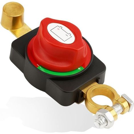 Batterietrennschalter Für 12 V, 24 V Und 48 V, 180° Verstellbarer, Wasserdichter Klingenschalter, Hochleitfähiger Batterietrennschalter Aus Messing Für Auto, Boot, Lkw Und Motorrad
