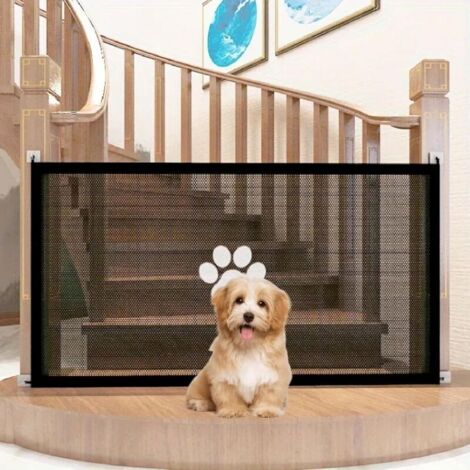 Sicherheitsgitter Für Babys Und Hunde (180 X 78 Cm), Hundegitter, Treppenschutzgitter Für Kinder Oder Haustiere, Geeignet Für Treppen/türen/flure, Schwarz.