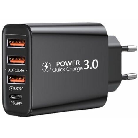 Schnellladeadapter Quick Charge 3.0 Mit Usb-anschluss Und Usb-c-kabel, Qc 3.0 30w/6a, 4-port-wandladegerät, Universeller Multi-usb-adapter Für Samsung Galaxy S10/s9/s8 Plus/note 8, Huawei