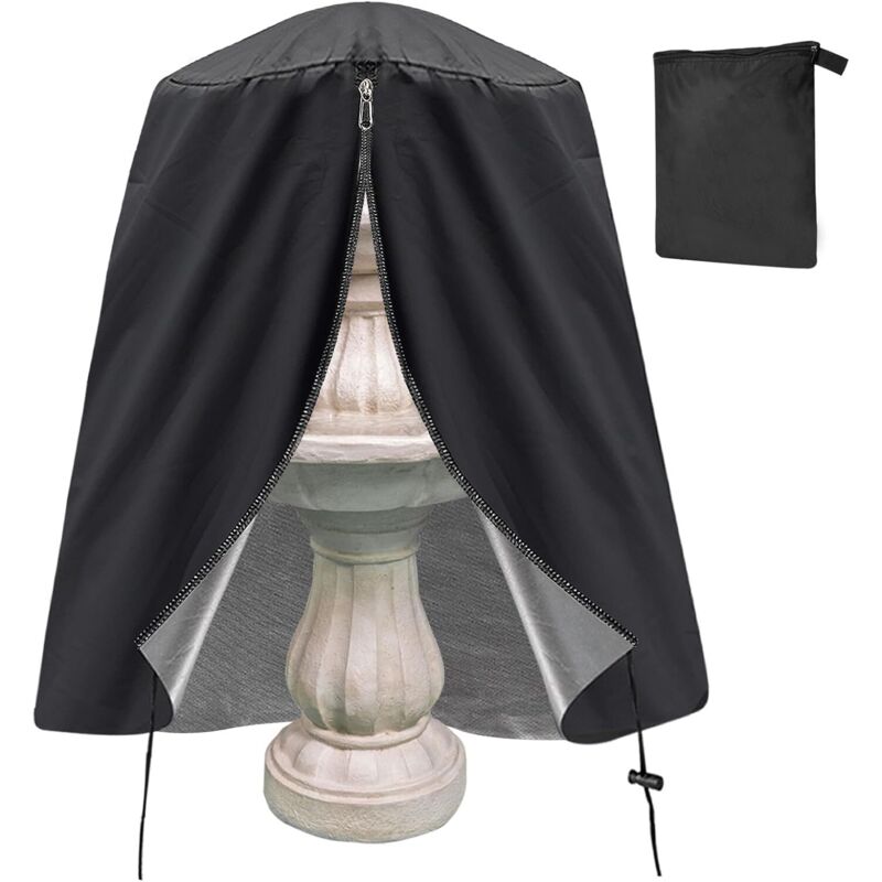 Wasserdichte Schutzhülle Für Gartenbrunnen, Mit Reißverschluss Und Verstellbarem Kordelzug, 420d Oxford-gewebe Für Den Winter, Außenbereich, Terrasse, Garten (122 X 172 Cm)