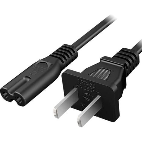 2-poliges 0,5 Mm² 1,5 M Stromkabel Für Fernseher, Ps4, Ps5, Lautsprecher, Monitor, Xbox, Wandhalterung, Ersatzstromkabel, Schwarz.