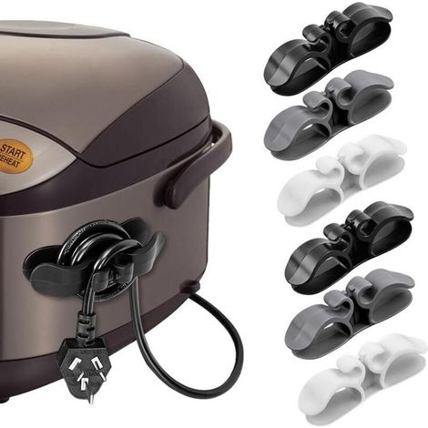 Kabelorganisator, Set Mit 6 Selbstklebenden Clips Für Küchengeräte, Reiskocher, Mixer Und Andere Geräte.