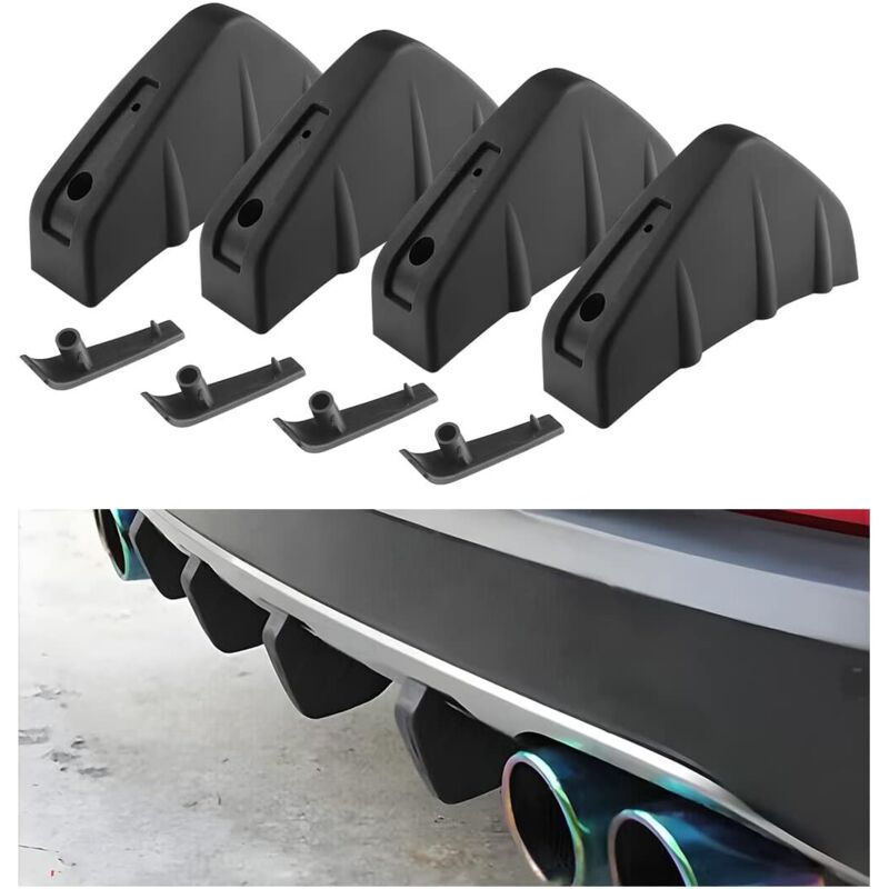 Heckstoßstangenspoiler-diffusoren, Heckflügel Im Haifischflossen-stil, Universeller Verschleißschutzspoiler Zur Chassis-dekoration (schwarz)