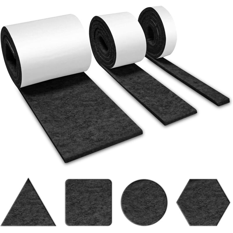 Selbstklebende Filzrollen (100 Cm X 10 Cm, 100 Cm X 5 Cm, 100 Cm X 2 Cm), Filzgleiter, Filzgleiter Für Möbel, Selbstklebende Möbelschutzstreifen, Aufkleber