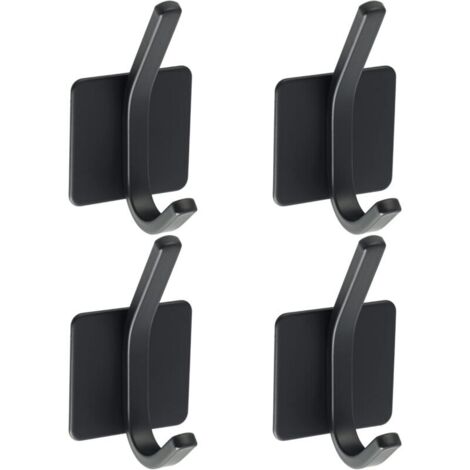 Set Mit 2 Wiederverwendbaren Wandhaken Aus Edelstahl Sus 304, Schwarzer Wandhandtuchhalter Für Bad Oder Küche
