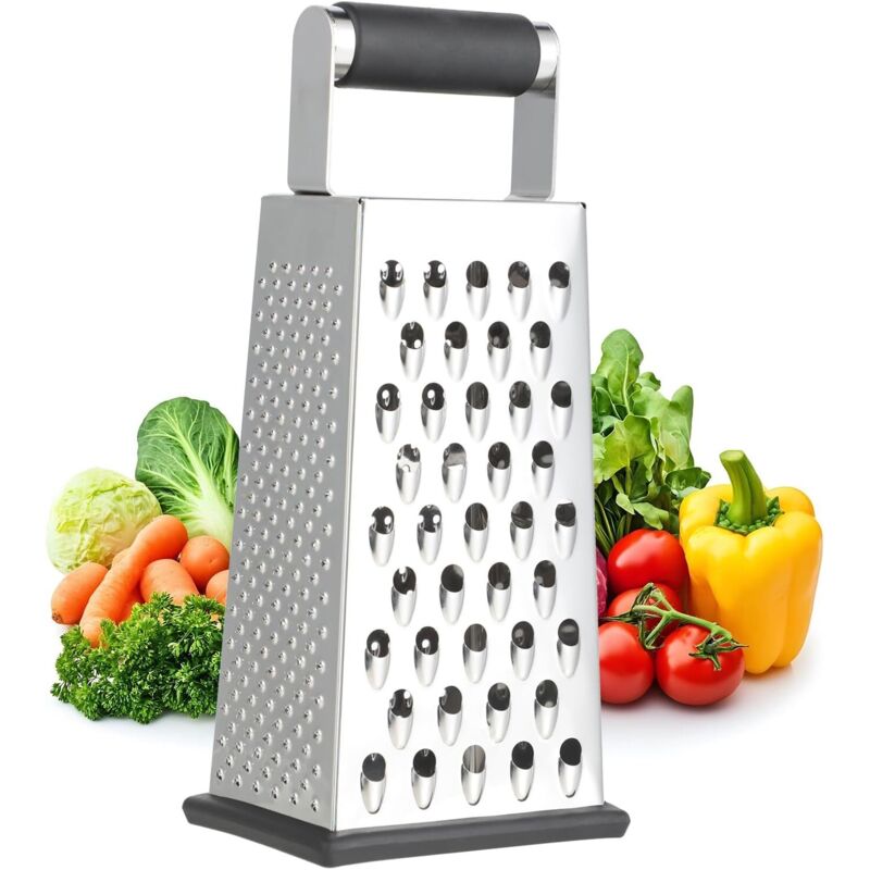 Gemüsereibe Aus Edelstahl, 4-seitige Käsereibe, Multifunktionale Reibe Für Gemüse, Kartoffeln Und Käse - Praktisches Küchenutensil Zum Reiben Und Schneiden