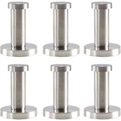 Set Mit 6 Runden Edelstahl-wandhaken, Silberfarben, Edelstahl-wandhaken Für Badezimmer, 52 Mm, Wandhaken Für Bademantel, Handtuch Und Mantel, Schlafzimmer