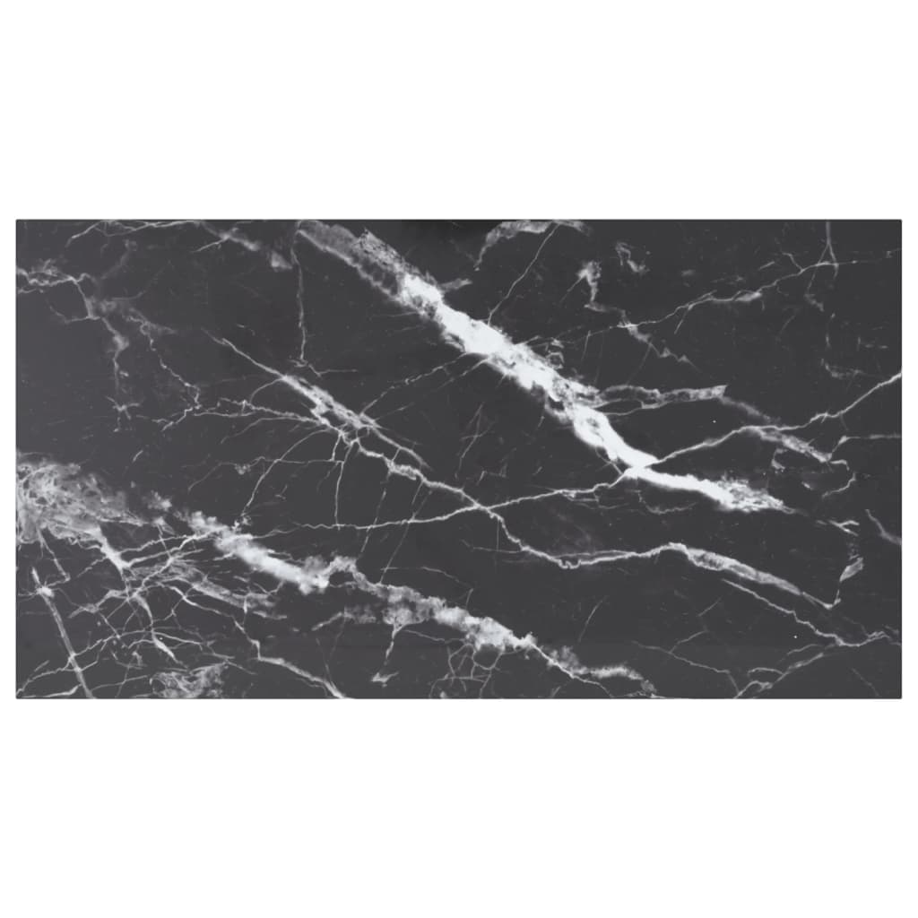 Tischplatte Schwarz 120x65 Cm 8 Mm Hartglas In Marmoroptik