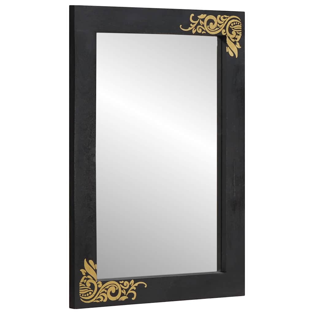 Badezimmer Spiegel Schwarz Und Silber 70 X 50 X 2,5 Cm