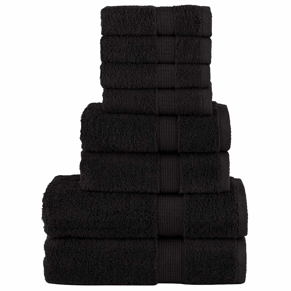8 Tlg. Premium-handtuch-set Solund Schwarz 600 G/m²