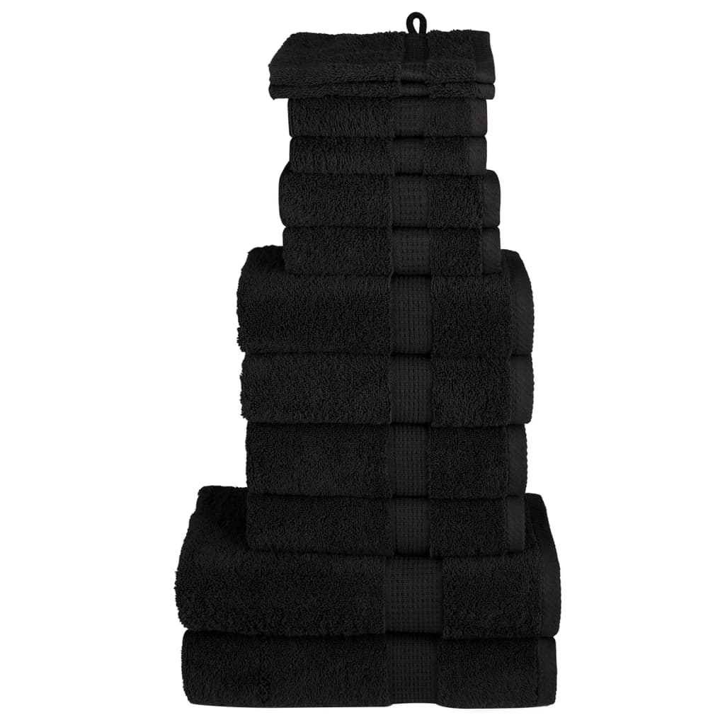 12 Tlg. Premium-handtuch-set Solund Schwarz 600 G/m²