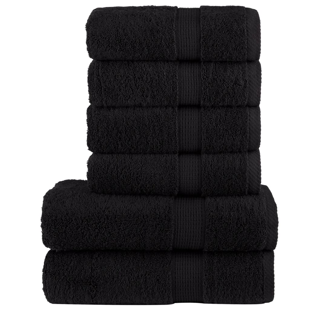 6 Tlg. Premium-handtuch-set Solund Schwarz 600 G/m²
