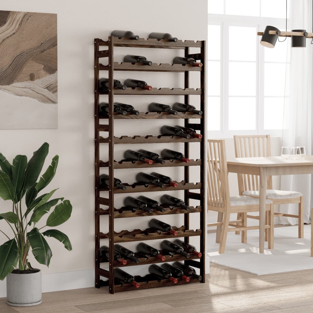 Weinregal Für 77 Flaschen Schwarz Massivholz Kiefer