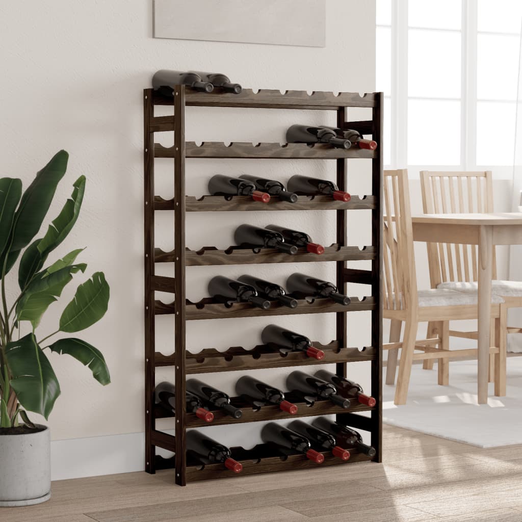 Weinregal Für 56 Flaschen Schwarz Massivholz Kiefer