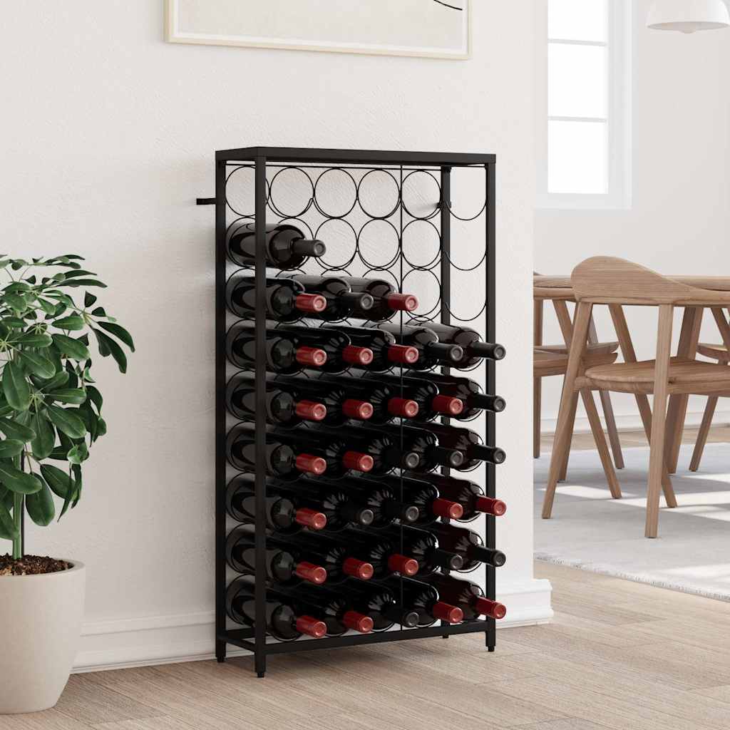 Weinregal Für 45 Flaschen Schwarz 54x18x100 Cm Schmiedeeisen