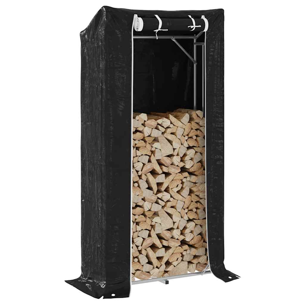 Brennholzregal Mit Regenschutz 100x40x200 Cm Verzinkter Stahl