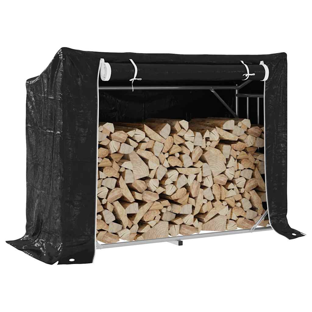 Brennholzregal Mit Regenschutz 151x60,5x110,5 Cm Stahl Verzinkt