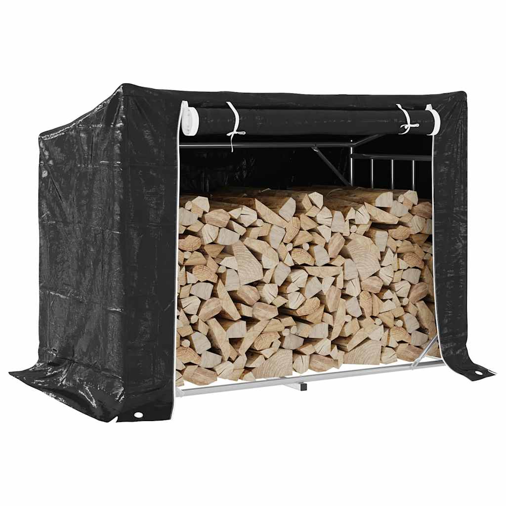 Brennholzregal Mit Regenschutz 151x80,5x110,5 Cm Stahl Verzinkt