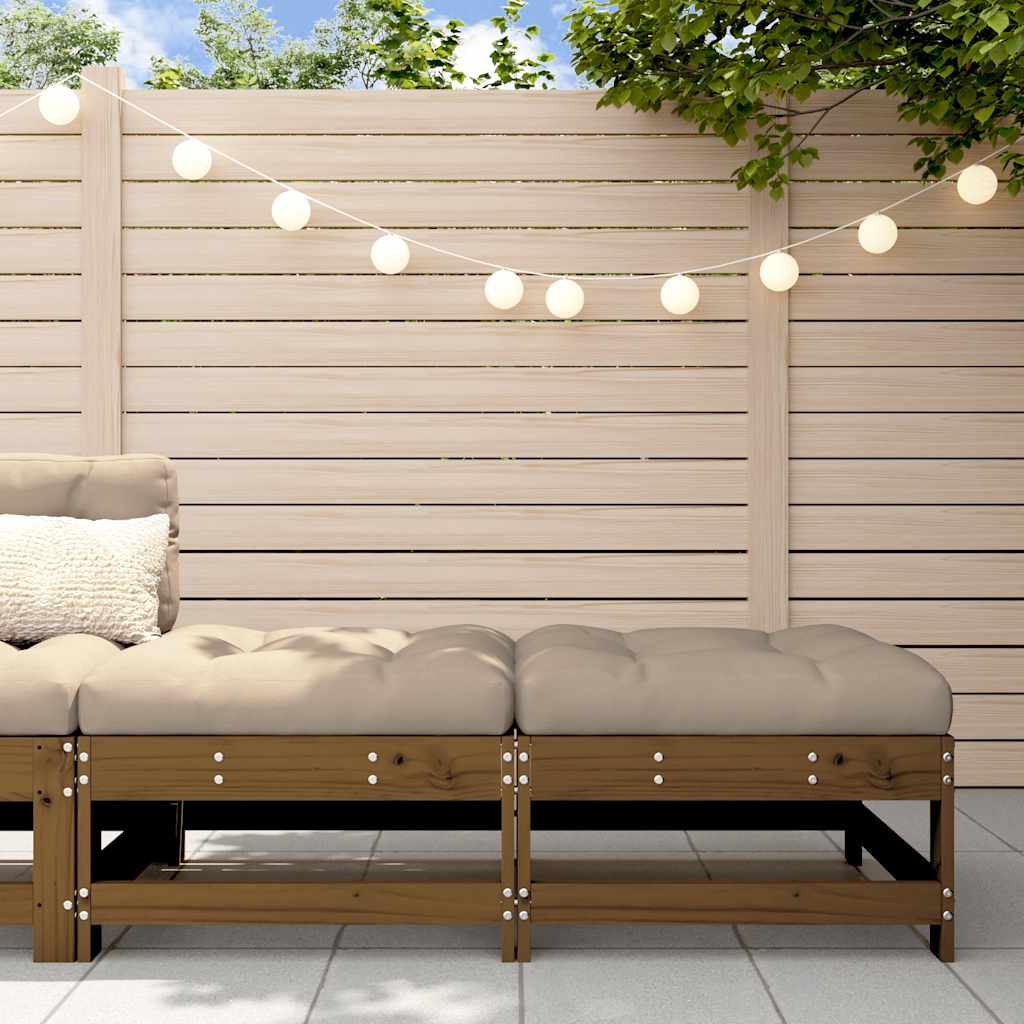 Gartenhocker Mit Kissen 2 Stk. Honigbraun Massivholz Kiefer