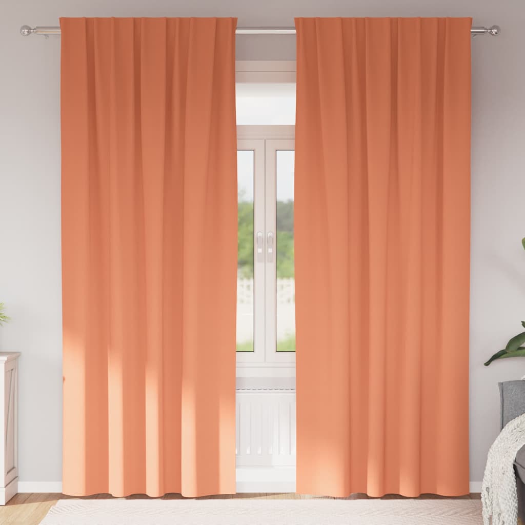 Verdunkelungs-vorhänge Mit Ringen 2 Pcs Terrakotta 225 X 140 Cm