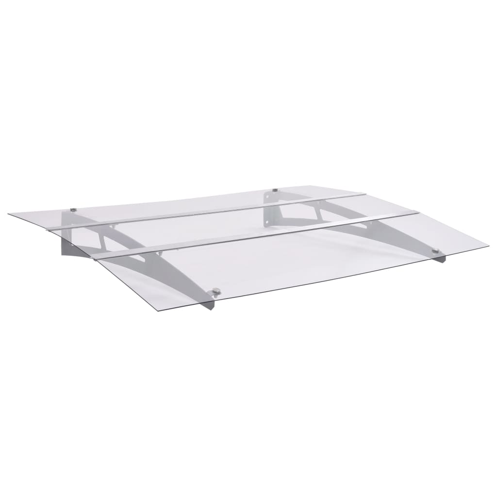 Türvordach Silbern Und Transparent 120x90 Cm Polycarbonat