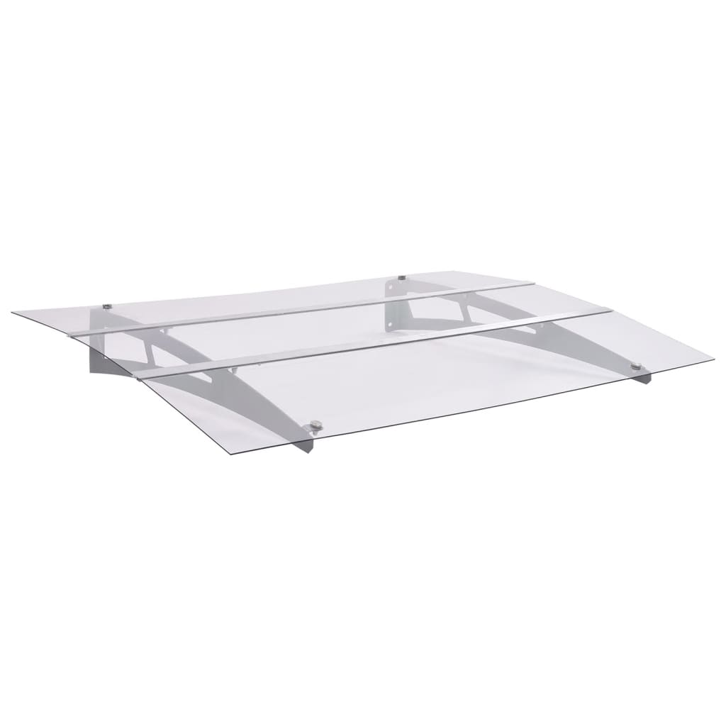 Türvordach Silbern Und Transparent 150x90 Cm Pet