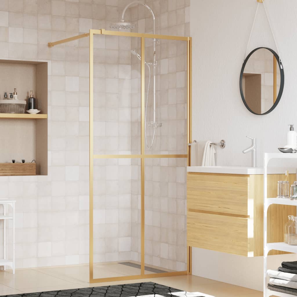 Duschwand Für Begehbare Dusche Esg Klarglas Golden 100x195cm