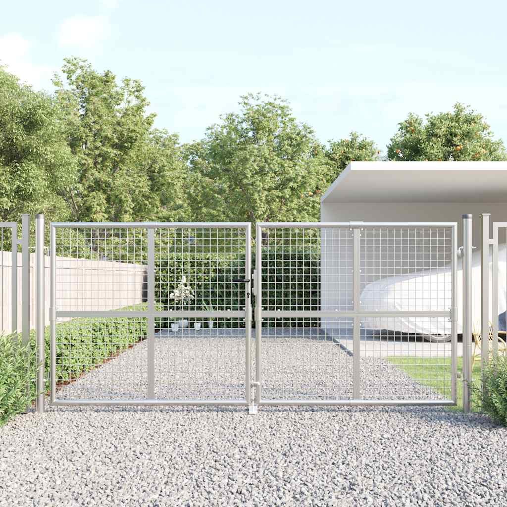 Maschen-gartentor Silber 300x125 Cm Verzinkter Stahl