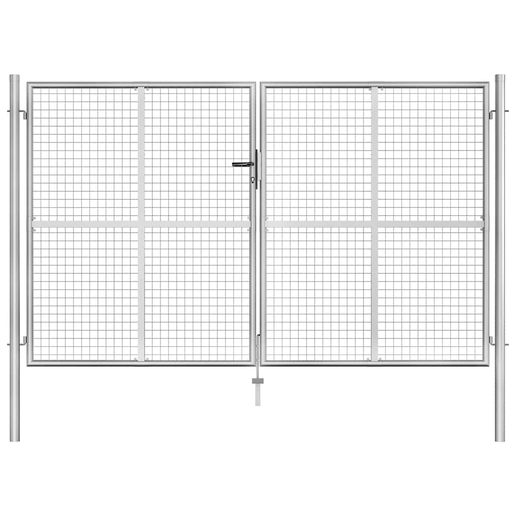 Gartentor Verzinkter Stahl 306 X 200 Cm Silbern