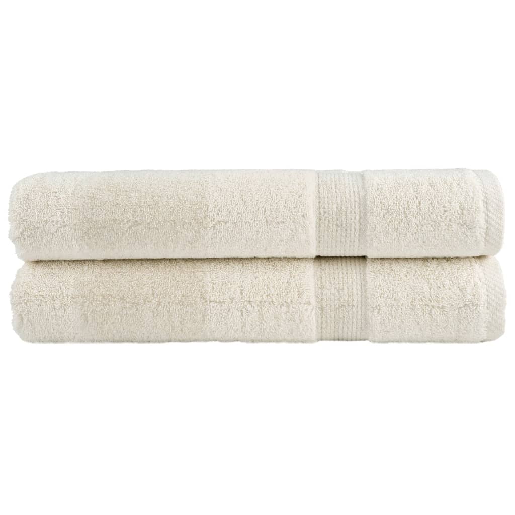 Premium-handtücher Solund 2 Stk. Cremeweiß 100x200 Cm 600 G/m²