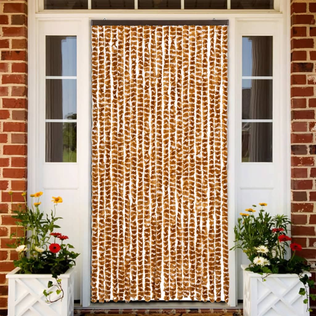 Insektenschutz-vorhang Ocker Und Weiß 90x220 Cm Chenille