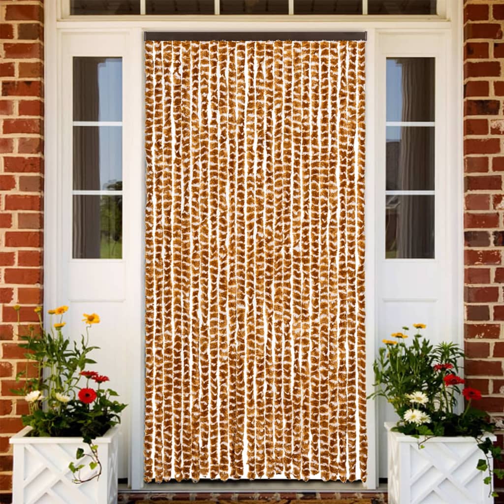 Insektenschutz-vorhang Ocker Und Weiß 100x220 Cm Chenille