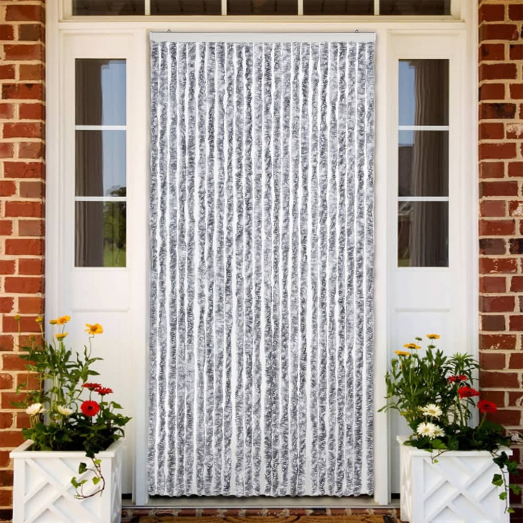 Insektenschutz-vorhang Weiß Und Grau 100x220 Cm Chenille