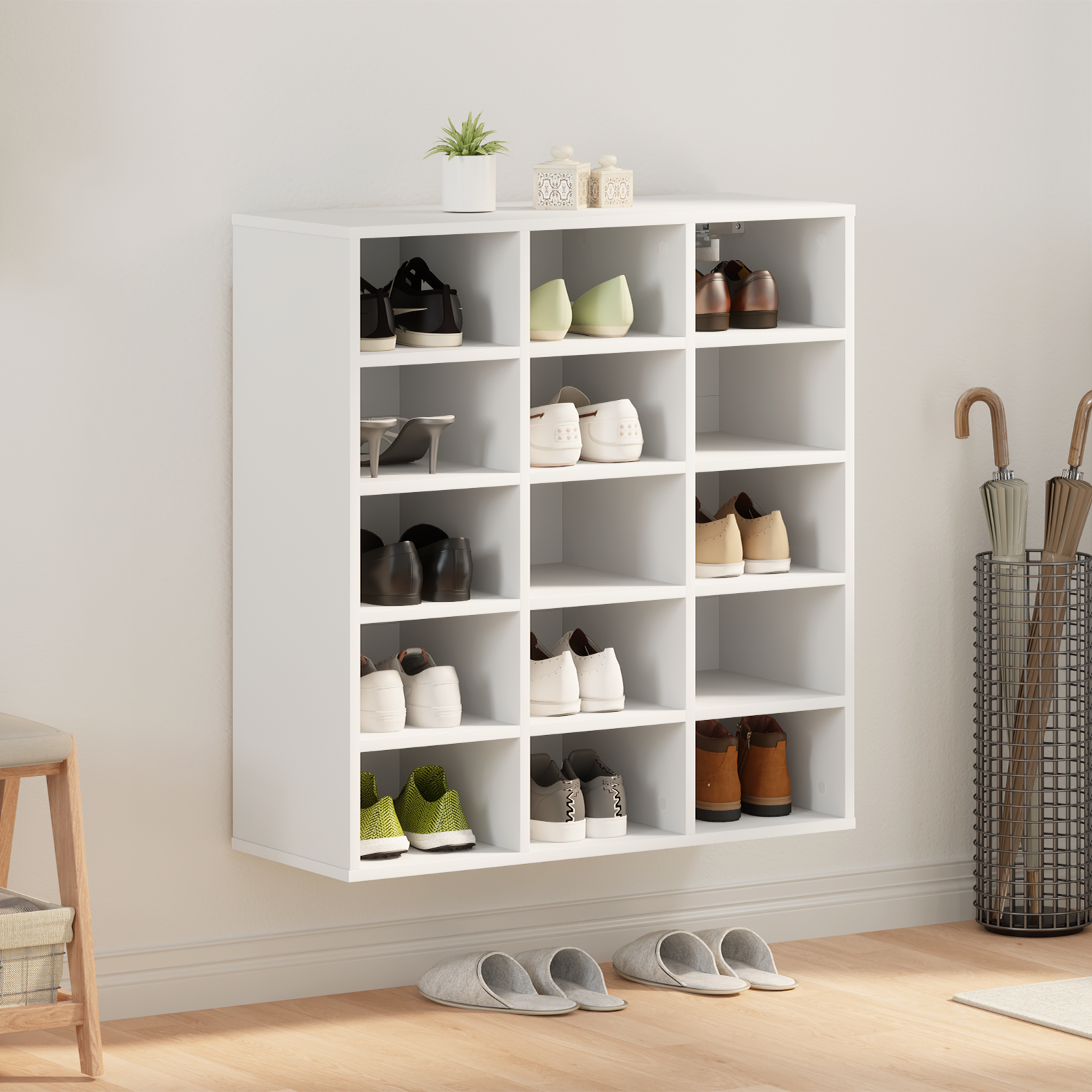 Schuhschrank Mit Regal Weiß 77,5 X 30 X 83,5 Cm Holzwerkstoff
