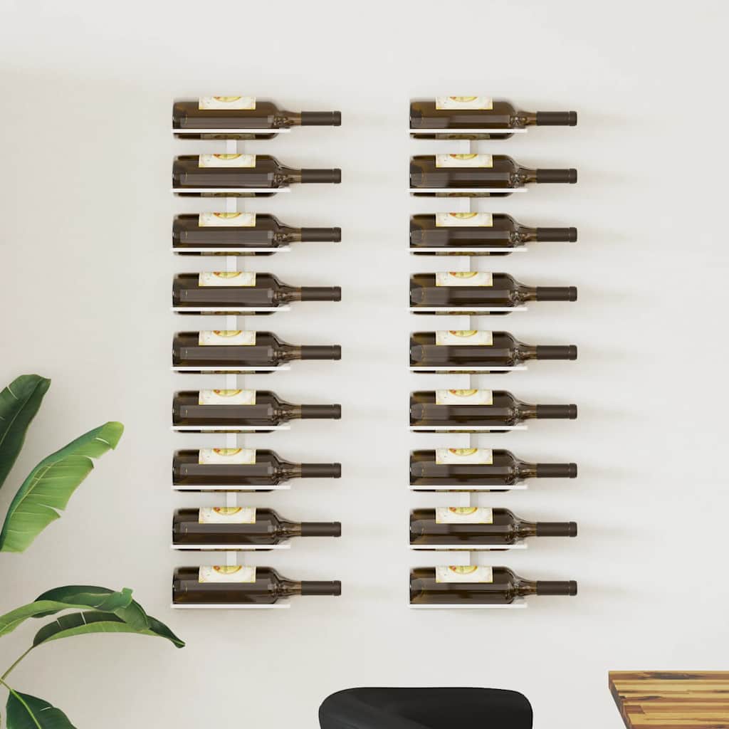 Wand-weinregal Für 9 Flaschen 2 Stk. Weiß Eisen
