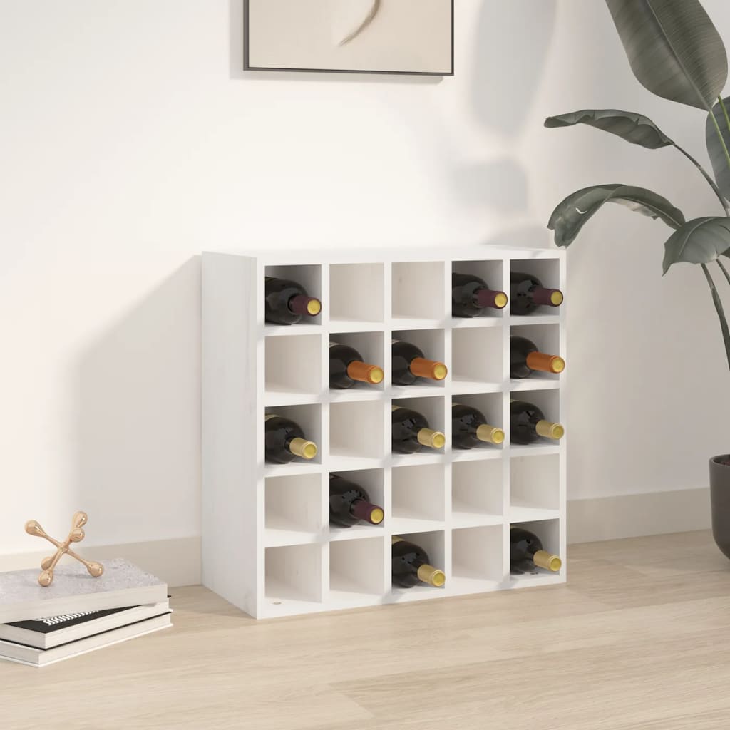Weinschrank Weiß 56 X 25 X 56 Cm Massivholz Kiefer