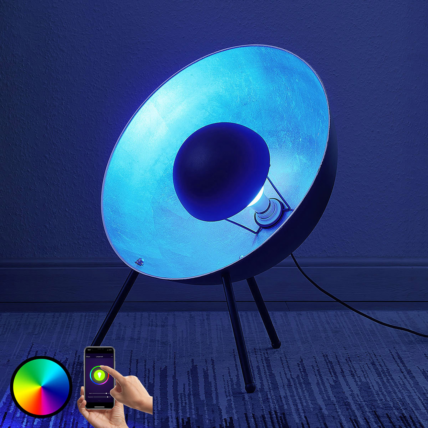 [neuwertig] B-ware Lindby Smart Led Tischlampe Muriel 60 Cm Silber Tischlampe Dekoleuchte Lampe
