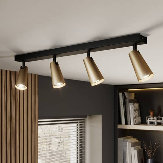 [gebraucht] B-ware Lucande Angelina Deckenlampe Deckenlampe Lampe Leuchte Gu1 4 Fl. Messing Gold