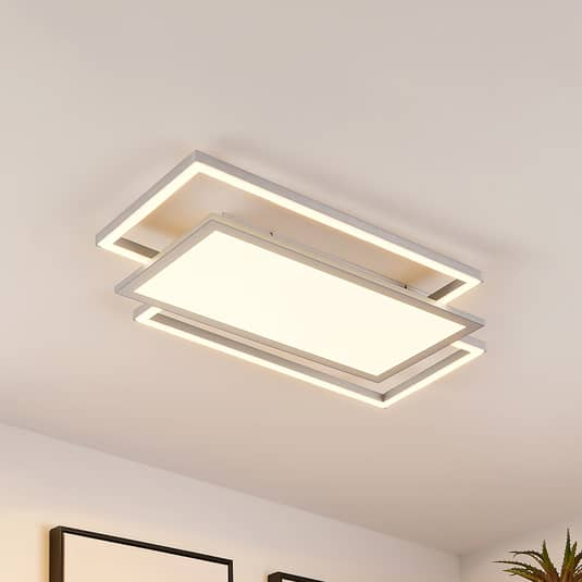 [neuwertig] B-ware Lucande Ciaran Led Deckenlampe Hängelampe Lampe Leuchte Led 30 W Warmweiß Silber