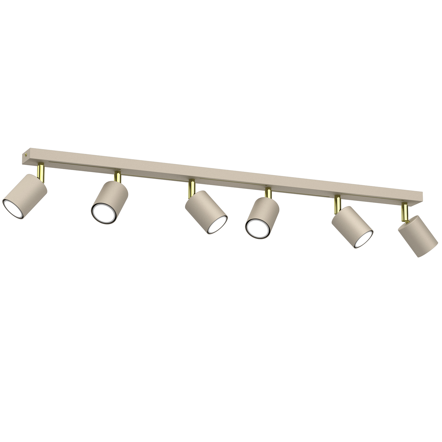 Leuchtstreifen Mit 6 Beweglichen Strahlern, Cremefarben-golden, 6xgu10 8w Luminex Striper